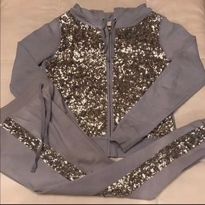 PINK VS Periwinkle Silver Bling Sequin Rare Outfit